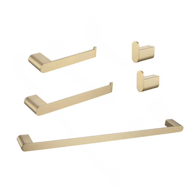 Ensemble de quincaillerie de salle de bain 5 pièces, Or brossé
