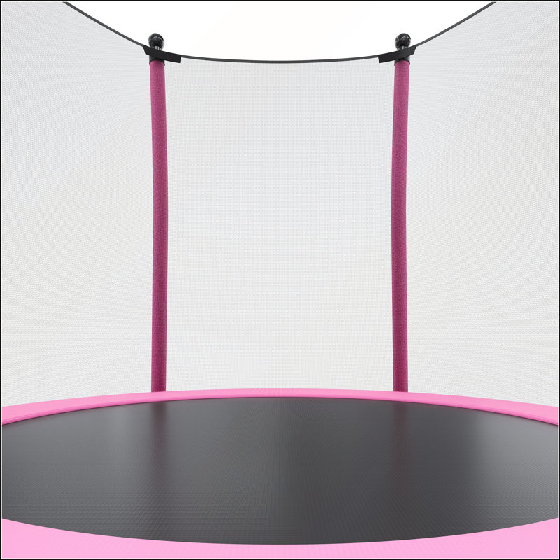 Trampoline pour enfants de 5,5 pi avec filet de sécurité, pieds en forme de U et poteaux rembourrés de mousse pour une utilisation intérieure / extérieure
