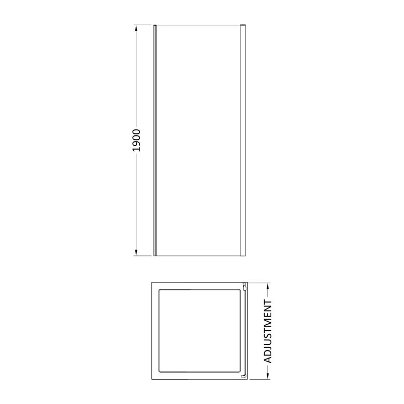 Bayswater 1000mm Brushed Pewter Semi-Frameless Side Panel