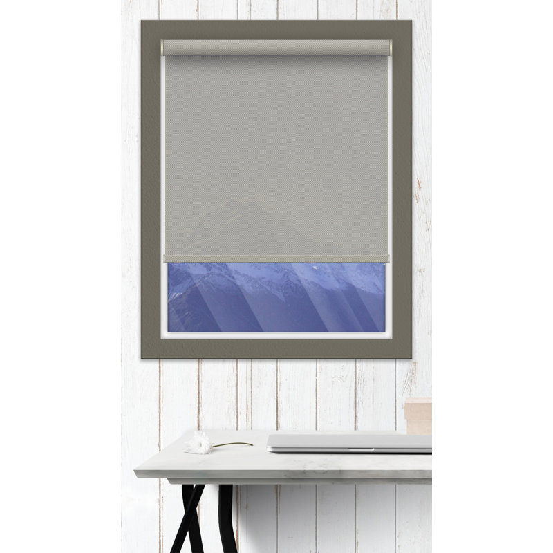 Rideau roulant semi-transparent sans cordon, Beige foncé, l 41 po x L 72 po