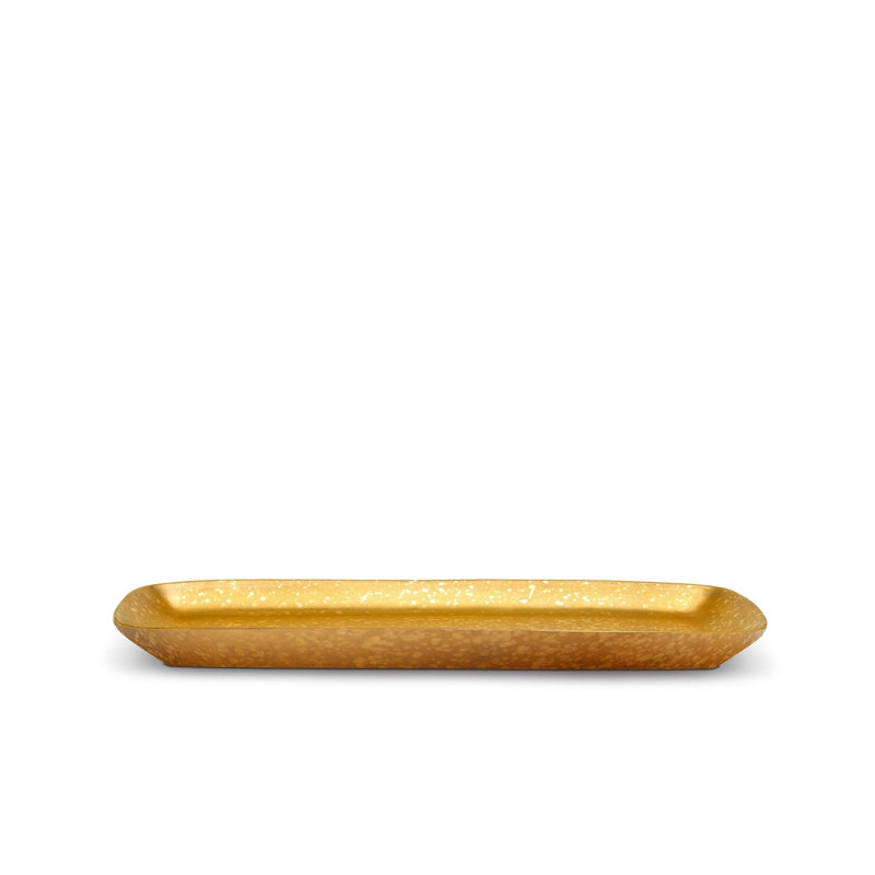 Alchimie Rectangular Platter, Gold, 1.5" H x 17.5" L x 8" W