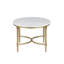 Table basse avec plateau en marbre blanc, pieds dorés, rectangulaire, pour le salon