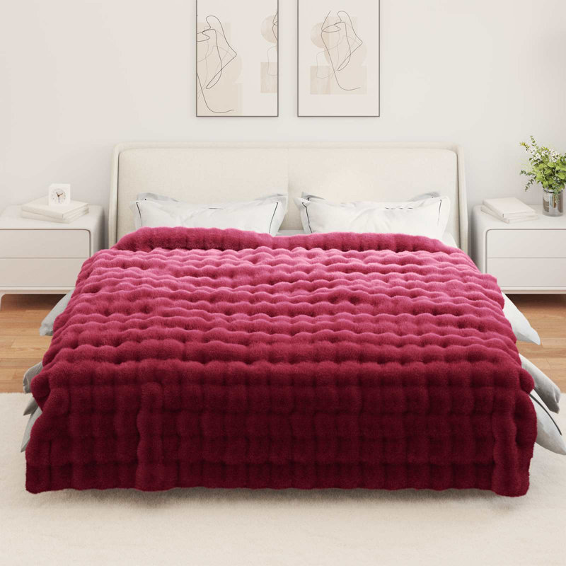 1-36 Throw Blanket, Bordeaux Red, 240cm x 270cm