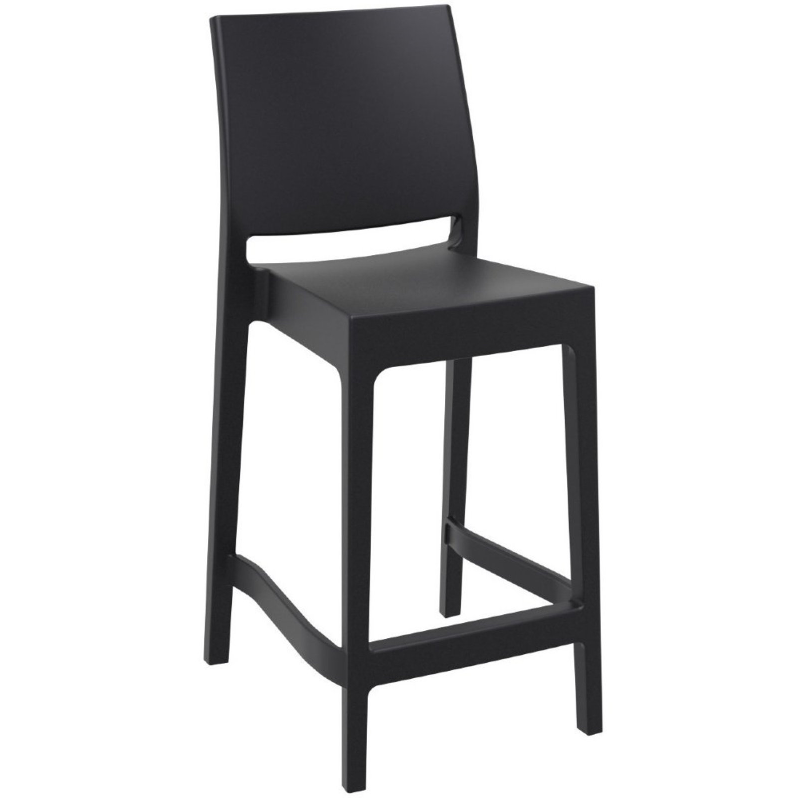 Adrienne Outdoor Bar Stool, Black, 25.5"