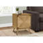 Table d'appoint, bout, rangement, petit, côté, salon, lampe, stratifié noyer clair, aspect ruppie maritime, moderne