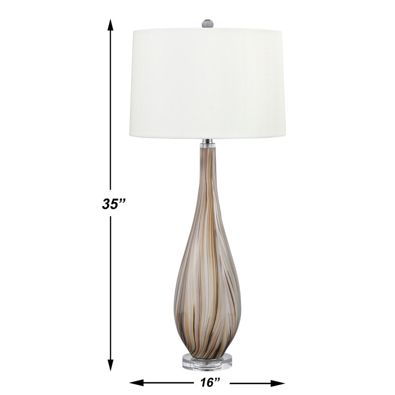 Otranto 35" Earthtone Stripes Table Lamp