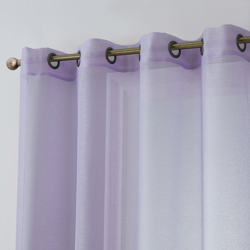 Carmille Semi-Sheer Grommet Curtain Panels, Light Purple (Lilac), 54" W x 63" L