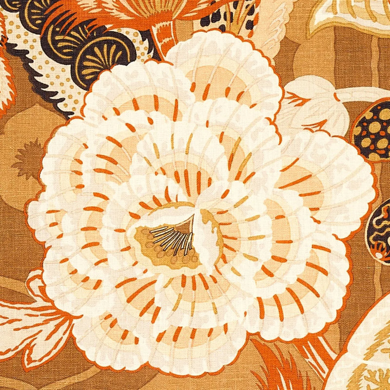 Tissu imprimé lin Zanzibar, Bois de santal