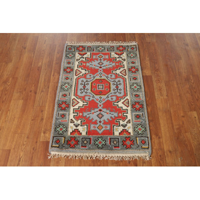 Wool Geometric Traditional Oriental Rug 2x3