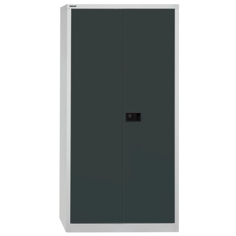 Universal 2 Door Storage Cabinet, White/Grey, 195cm H x 91.4cm W x 40cm D, Galvanised