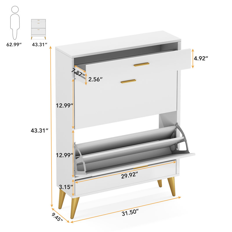 24 Pair Flip Down Shoe Storage