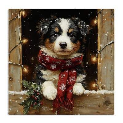 «Snowy Christmas Lights», toile par Riley B