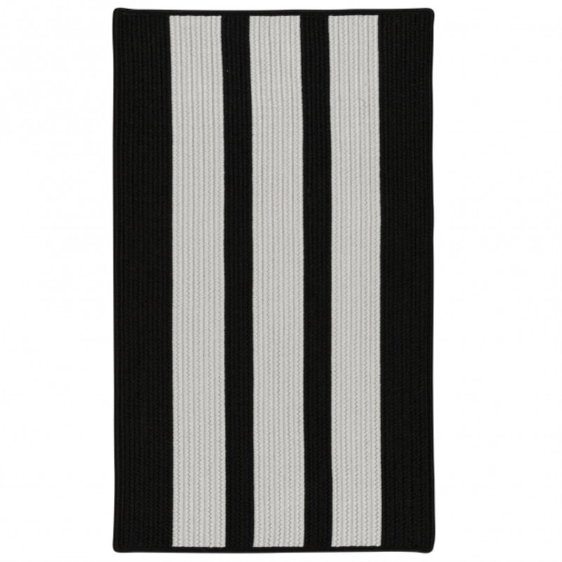 Tapis réversible intérieur / extérieur Wes - ombre noire, Rectangle 6 pi x 9 pi