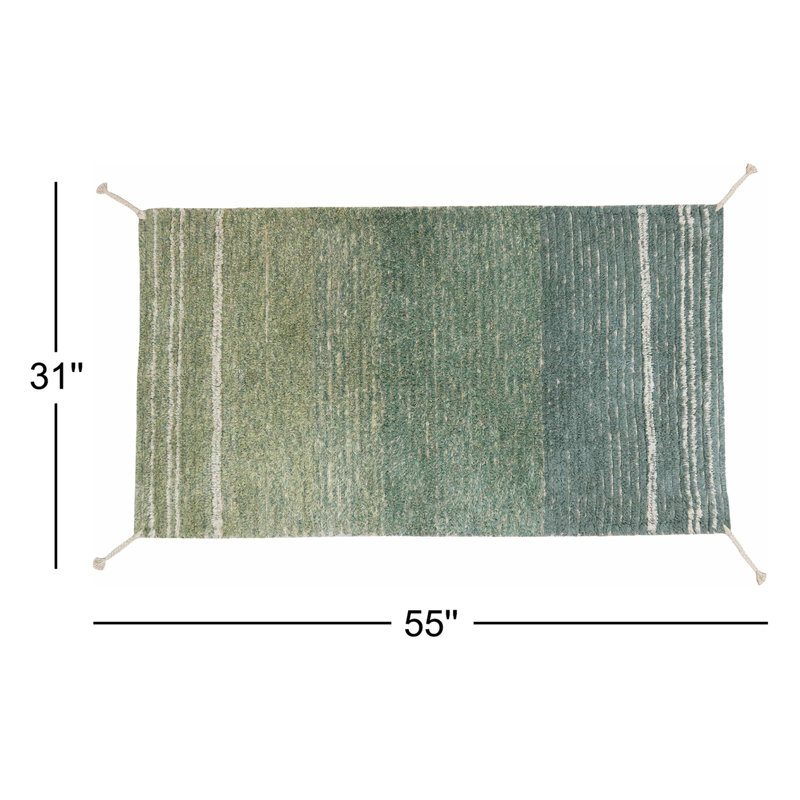 Reversible Washable Rug Twin Vintage Blue, Rectangle 2'7" x 4'7"