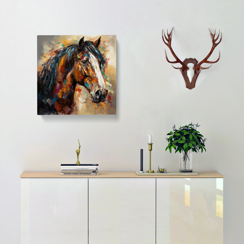Shire Horse Expressionism No.1 - No Frame Print, 35cm H x 35cm W x 3cm D