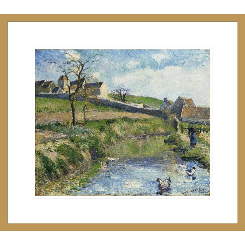 «The Farm at Osny» par Camille Pissarro, impression giclée sur cadre, H 17,75 po x l 20,07 po