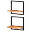 Gloriette 2 -Piece Solid Wood Industrial Pipe Shelves
