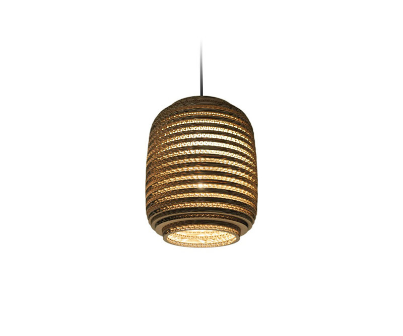 Scraplights Ausi 8 Pendant Natural, 9.5" H x 7.5" W x 7.5" D, Brown