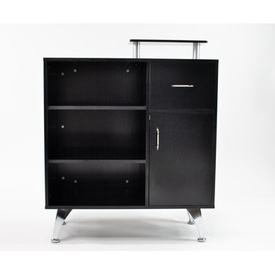 Bureau de réception Nathale II avec plateau en verre, meubles de salon de beauté pour bureau, blanc L 32 po x l 18 po