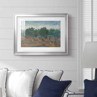 Olive Trees-Vincent van Gogh-Framed Print with Mat and glass-1889