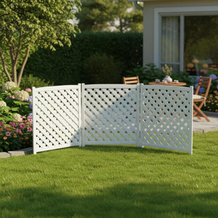 3-Panel Outdoor Air Conditioner Fence Screen, Outside Wood Privacy Fence