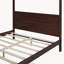 Lit plateforme à baldaquin Queen avec tête de lit, pied de lit et sommier à lattes, couleur espresso-303766937