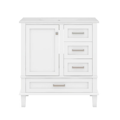 Ensemble de meuble-lavabo 30 po avec lavabo, armoire de rangement moderne avec porte à fermeture douce et 3 tiroirs