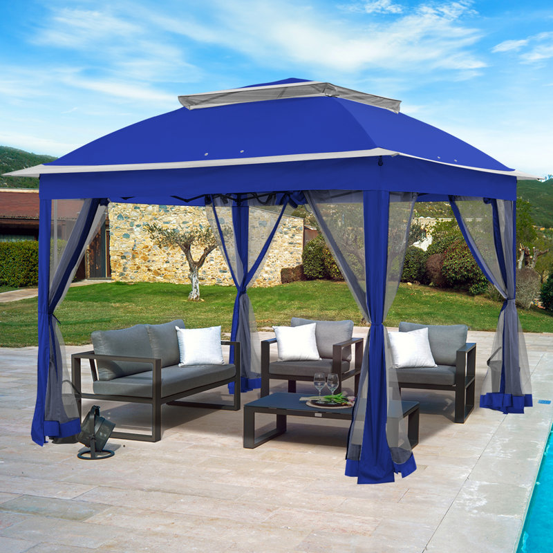 11 pi. L 11 pi. X P 11 pi. Pavillon de jardin en D, Deep Blue/Gray