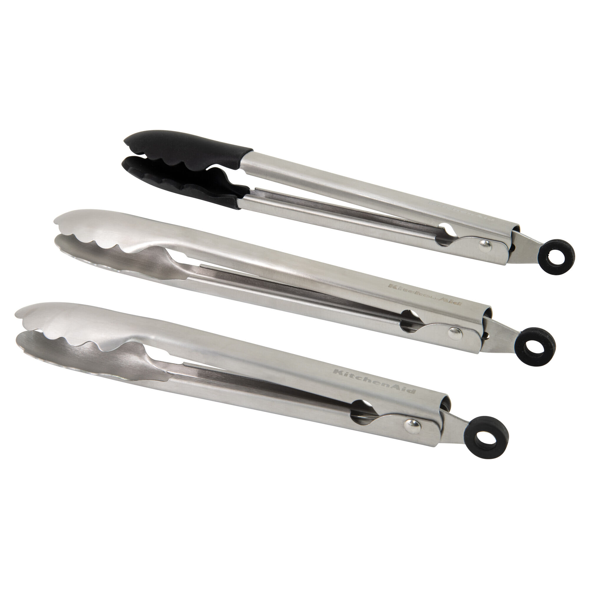 KitchenAid 3 Pieces Universal Utility Serving and Silicone Tipped Stainless  Steel Kitchen Tongs