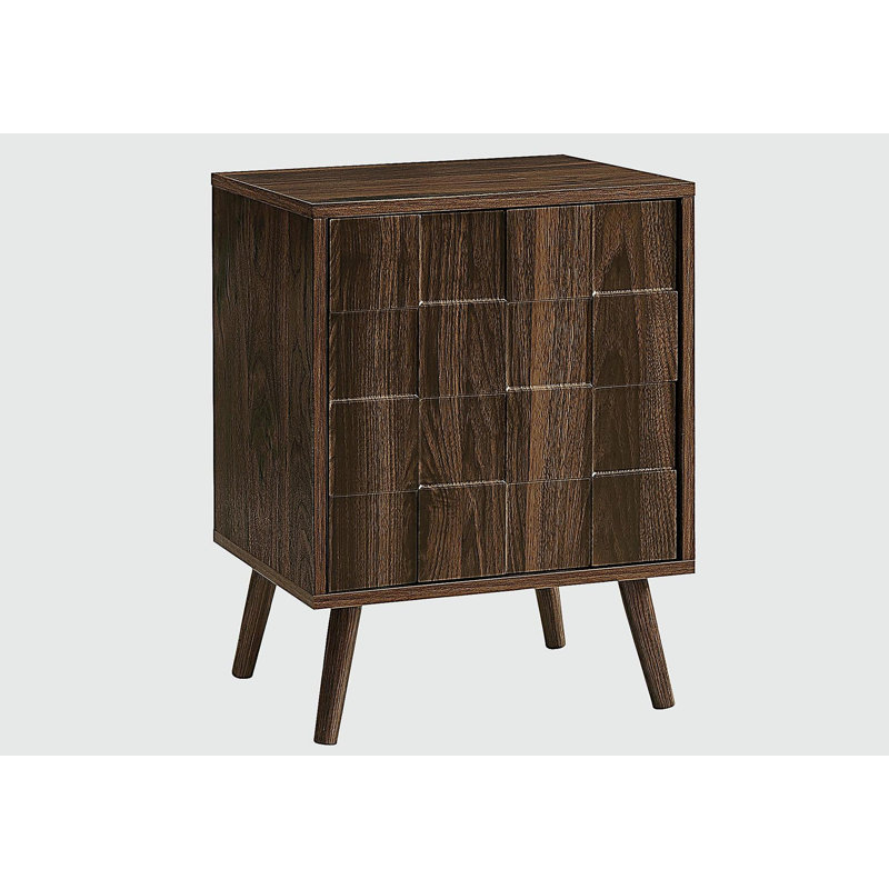 Table d'appoint, bout, table d'appoint, petit, rangement, lampe, stratifié noyer, moderne