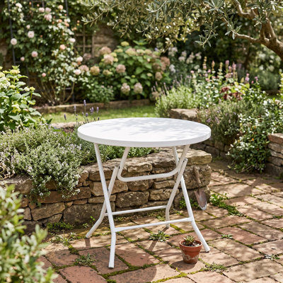 Portable Folding Bar Height Bistro Table – 32'' Round High Top with Removable Legs, Durable Plastic & Steel – Ideal for Office, Events, Parties, Weddings, Patio, Commercial Use