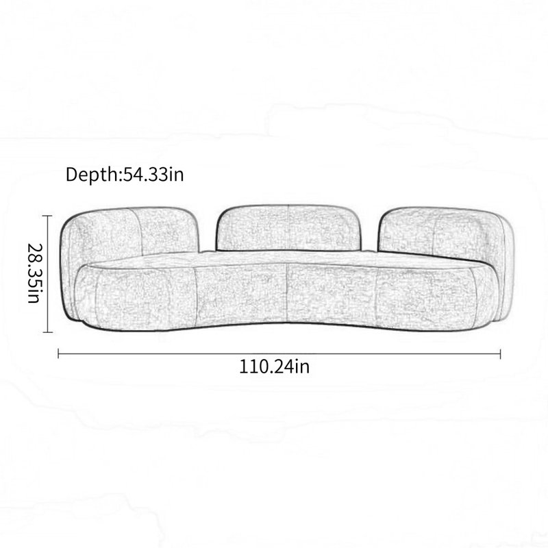 Modern Simple Curved Green Sofa