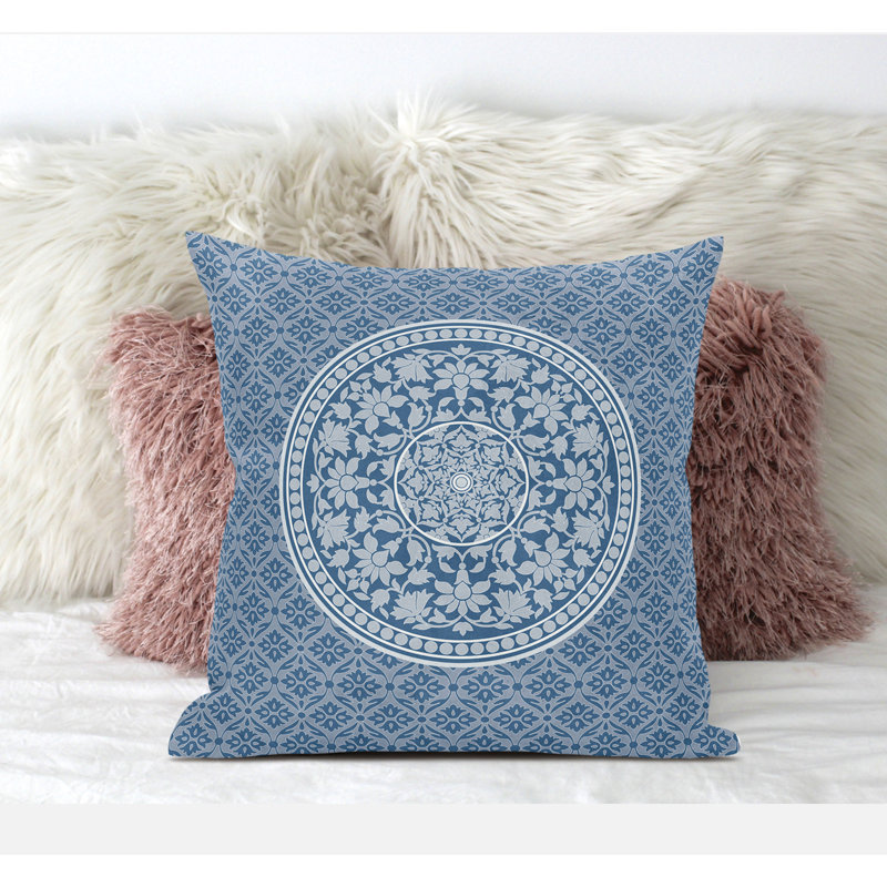 Square Cushion, Blue/Grey, 41cm H x 41cm W