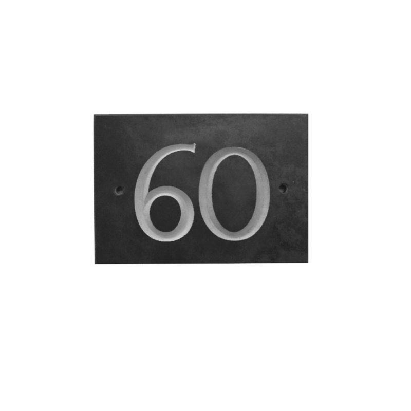 Odacia 10cm H Stone House Number, 60, Black