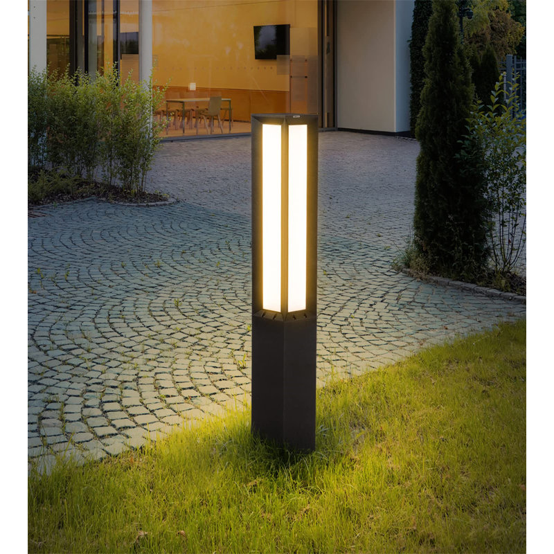 Modern Black Aluminum LED Pathway Light with Frosted Panel