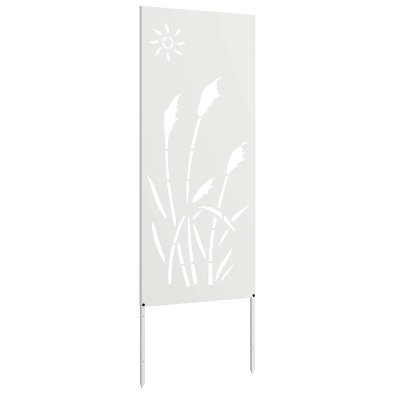 Garden Privacy Screen 50 X 140 Cm Galvanised Steel, White