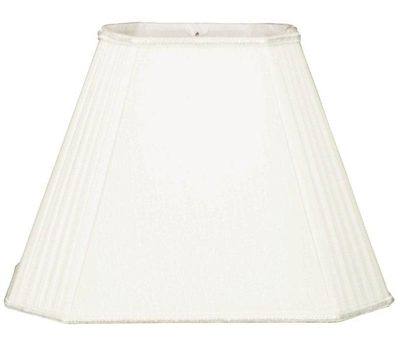 Silk Empire Lamp Shade, White, 13" H x 18" W x 18" D