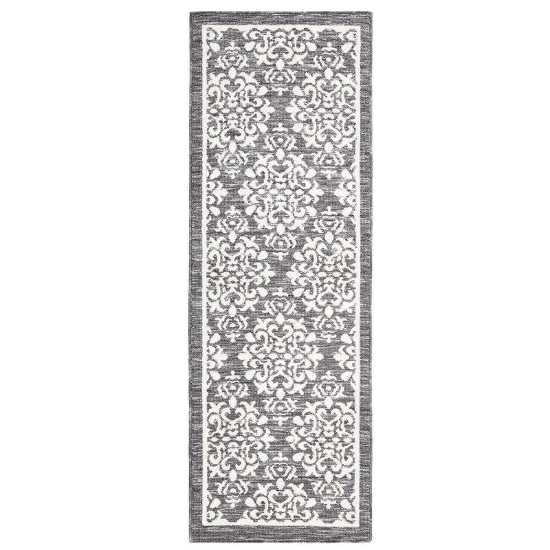 TOWN & COUNTRY EVERYDAY Walker Everwash Non-Slip Backing Kitchen Mat, Gray, Runner 2' x 6'