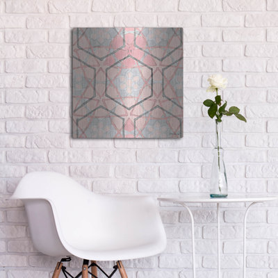 «Rose et gris à motif 1» par Stellar Design Studio, art mural en métal, 24 po x 24 po