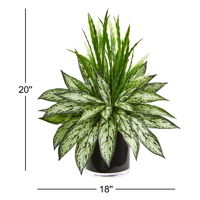 Plante de feuillage artificiel en vase herbe