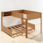 Lit superposé pour enfant avec tablette de rangement intégrée et échelle, support de lattes, ferme moderne, chambre d'enfant-109792552