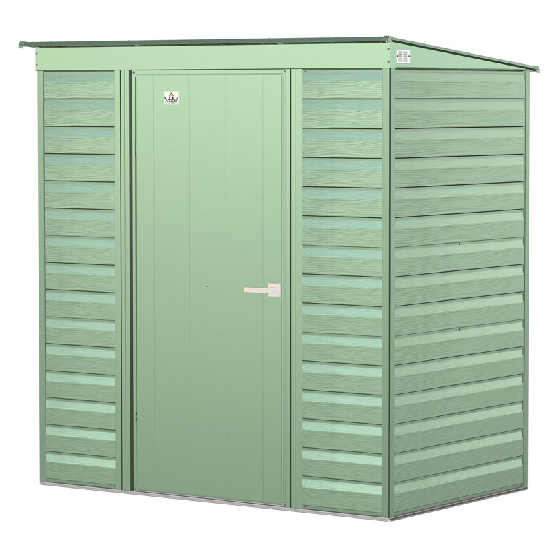 6 ft. Sage Green Galvanized Steel Storage Shed Kit