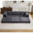Compression Mahjong Sofa,Convertible Floor Sofa Bed,Diy Boneless Modular Sectional Sofa,No Assembly Required,Circle Fleece Fabric,Oversized 3 Seater With 3 Pillows-2140321267
