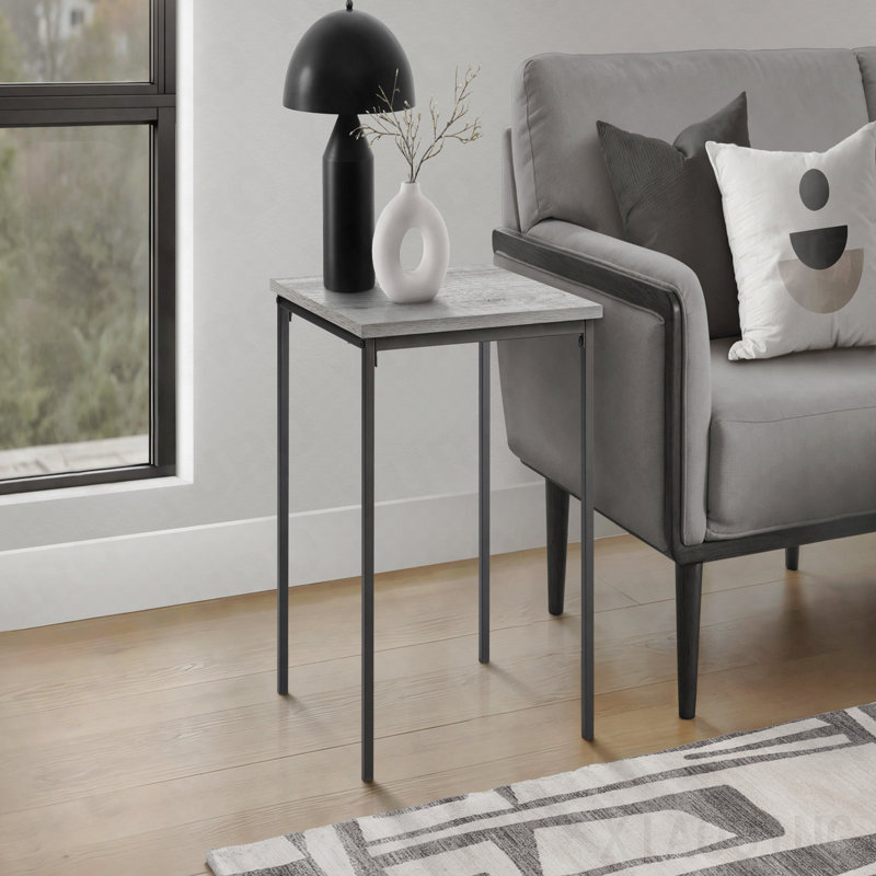 Petite table de bout carrée 22 po, Gris