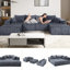 Canapé modulaire gris en forme de U modulaire avec velours côtelé gris, sans assemblage, idéal pour les siestes