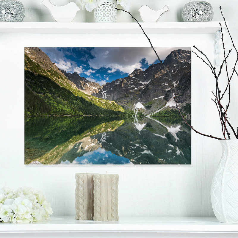 Mountain Peaks Reflection Landscape Canvas Print, 60" Wide