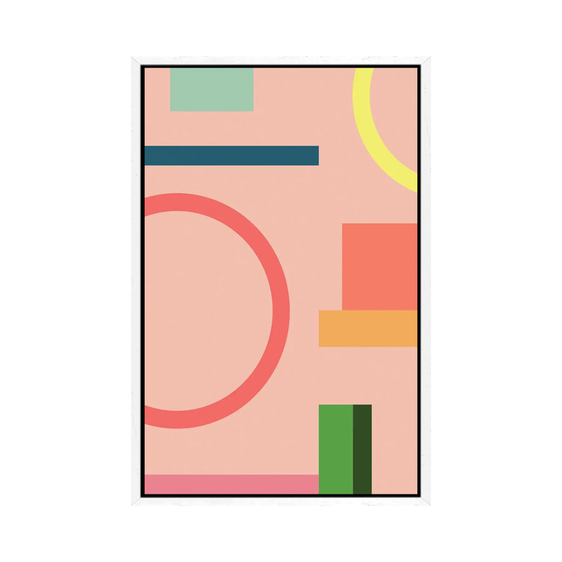 Modern Geometric LXX - Print on Canvas, 152.5 cm H x 101.5 cm W, White Framed
