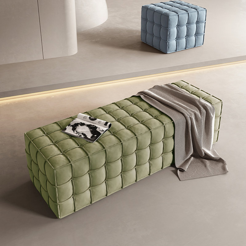 Banc moderne en tissu simple, Vert clair