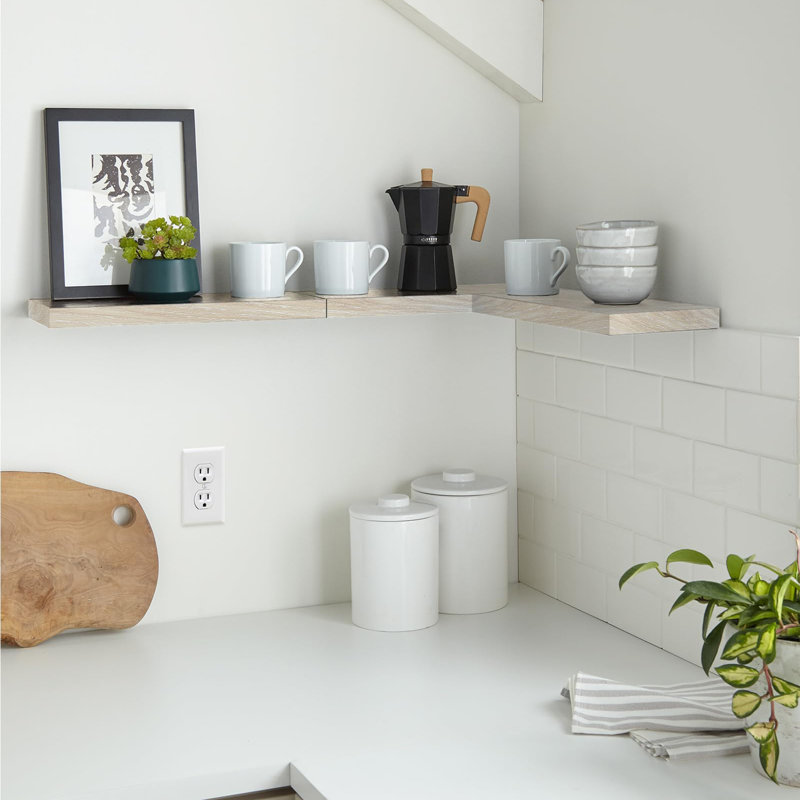 Ensemble de 3 tablettes flottantes, Naturel / naturel