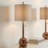 34" Metal Table Lamp With White Shade